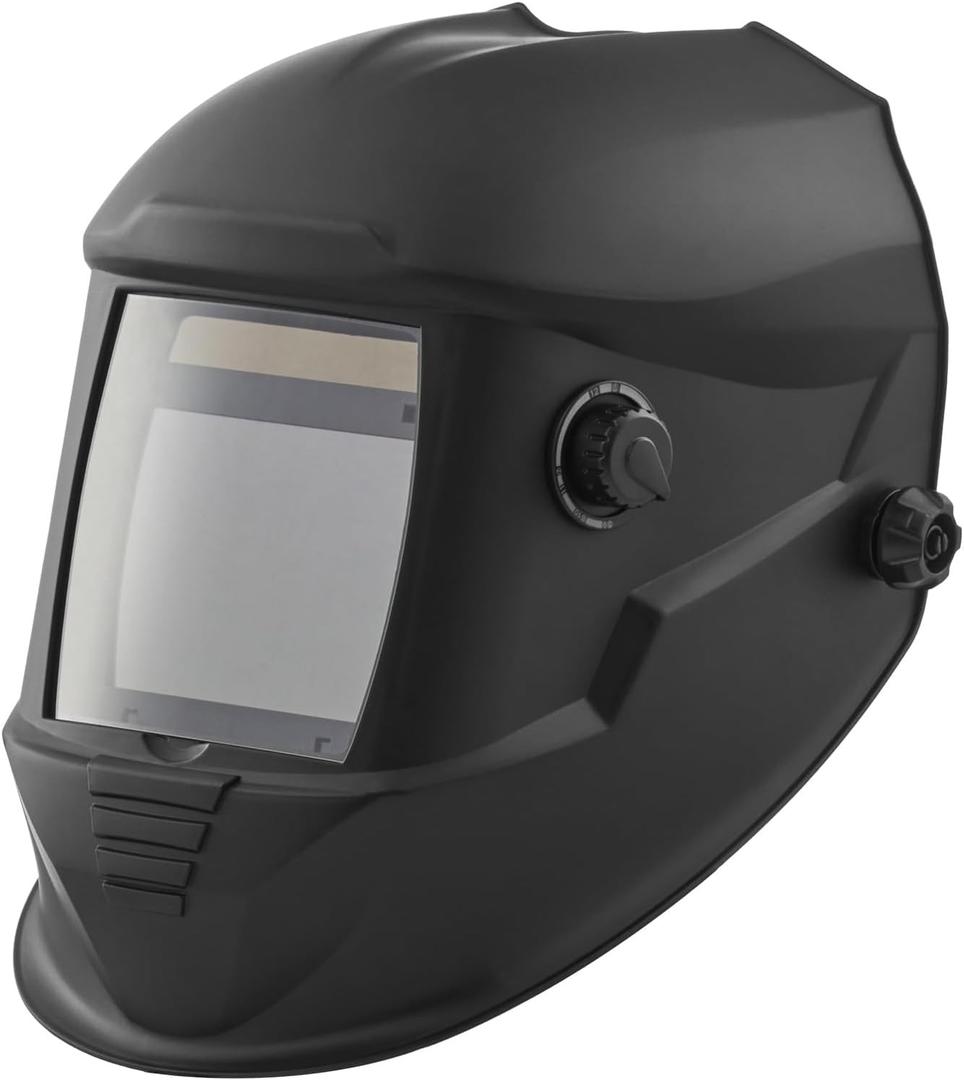 VEVOR Welding Helmet Auto Darkening, 3.94" x 3.15" True Color Welding Hood, Solar-Powered Welder Mask 4 Arc Sensors, Wide Shade 4/5-9/9-13 for TIG MIG Weld Cutting Grinding Application - METIS Series (Matte Black 12sq.in)