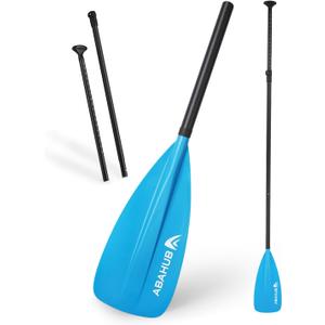 Abahub SUP Paddles - 3 Piece Adjustable Stand up Paddle - Lightweight Oar for Paddleboard, Aluminum Alloy PU Coated Shaft 68" - 84", Blue Plastic Nylon Blade