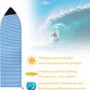 Surf Sock, Surfboard Sock Cover for Longboard Paddleboard Surf Board Sup Paddle Board, 7.5 FT Foot 7.5ft Quick Dry Stretch Surfboard Bag Sleeve with Drawstring Closure 230x50 cm Blue
