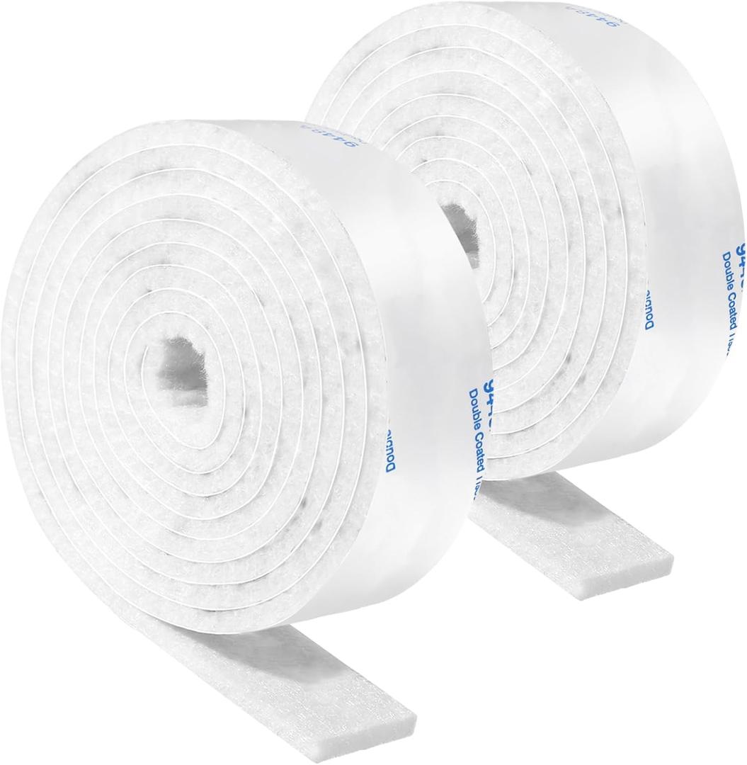 Felt Strips with Adhesive Backing, Adhesive Felt Strips, 2 Felt Rolls 1"x 60" White, Felt Tape with Adhesive Backing