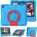 Fire HD 8 Tablet Case for Kids(12th/10th Generation, 2024/2022/2020 Release), Lainergie Lightweight Shockproof Kid-Proof Cover with Convertible Handle Stand Incompatible with Other Older Versions,Blue