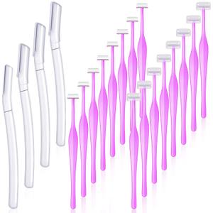 20 Pcs Eyebrow Razor for Women T Shaped Dermaplane Face Razor Eyebrow Trimmer Facial Razor with Cover Eyebrow Shaver Face Hair Remover Tool for Women Girls, 2 Style