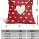 Valentines Day Pillow Covers 20x20 Inch Set of 2 White Heart Red Envelope Cotton Linen Decorative Throw Pillow Case Holiday Print Cushion Covers for Bedroom Sofa Living Room Chair Home Decor