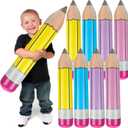 8 Pieces Giant Inflatable Pencil Balloons 28.7 Inch Jumbo Blow Up Pencils Funny Hanging Classroom Decoration for Back to School, Graduation, Photo Props, Birthdays Party Decorations, Multicolor