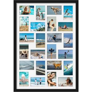 22x32 Collage Picture Frame 4x6 Picture Frames Collage Wall Decor Displays twenty four 4x6 inch Photos Horizontal Wall Mounting Display and Vertical Black