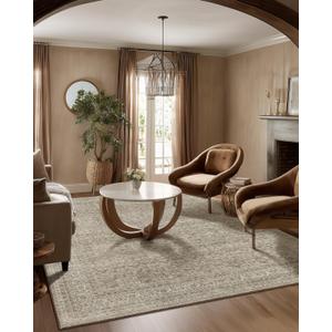 Washable Area Rugs for Living Room: 5x7 Bedroom Area Rug Boho Vintage Rugs Stain Resistant Non Slip Low Pile Soft Lightweight Carpet for Kitchen Dining Room Farmhouse Nursery Kids Room (Brown Grey Cream)