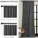 RYB HOME Velvet Blackout Curtains for Bedroom - Super Soft Room Darkening Curtains Thermal Insulated Drapes Heat Block Window Panels for Living Room, Wide 52 x Long 96, Grey, 2 Panels