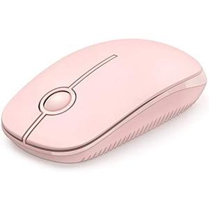 Vssoplor Wireless Mouse, 2.4G Slim Portable Computer Mouse with Nano Receiver Quiet Silent Optical Laptop Mouse for Notebook, PC, Laptop, Computer-Pure Pink
