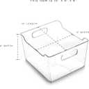 BINO | Plastic Storage Bins - 4 Pack | THE LODGE COLLECTION | Clear Storage | Containers for Organizing with Handles | Pantry Kitchen Organization | Fridge Organizer | Bathroom | Shelves Cabinet
