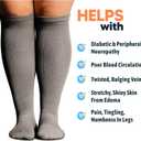 Viasox Compression Socks for Women and Men, Knee High Socks 12-15 mmhg Circulation Support for Flight, Travel