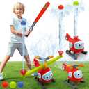 4 in 1 Water Sprinklers T Ball Set for Kids and Toddlers, Baseball Sprinkler for Backyard Helicopter Toy Outdoor Game, Attaches to Garden Hose Summer Yard Pool Water Toy