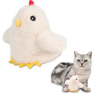 Catify Best Pet Supplies Flapping Duckling, Chick & Bird Cat Toy - Motion-Activated Wings, Realistic Chirps, Catnip-Infused Plush, USB-Rechargeable, Indoor Cats & Kittens, Self-Play Enrichment - Beige