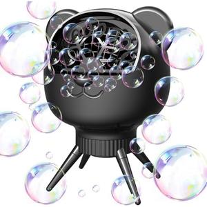 Bubble Machine for Toddlers Kids, 18 Wands 500ml Tank Rechargeable Bubble Maker, 30000+ Bubbles/Min 2 Speeds Auto-Rotating Portable Bubble Blower for Indoor/Outdoor Parties, Birthday, Wedding (Black)