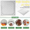 LooYee 24 PCS 2x2 Ft High-Strength Ceiling Tiles, 24x24 Inch Quilted Grid Ceiling Panels, Rigid PVC Waterproof Washable Cuttable Material Ideal for Living Room Basement Cover 96 Sq.Ft