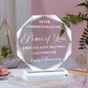 BLUEBOOK Wedding Anniversary Glass Plaques Gifts for Parents Couples,4.5x3.9in Happy Anniversary Table Decoration Presents,Best Anniversary Memorial Gifts Ideas for Women men