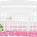 Dog Playpen Bottom Pad Fits for 36 Inch 4 Panels Exercise Pet Playpen, Dog Crate Pad Puppy Playpen Pad, Hoop and Loop Design (Note: Playpen Not Included) -Pink