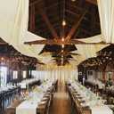 6 Panels Ivory Ceiling Drapes for Wedding,5ftx30ft Cheesecloth Fabric Backdrop Drapes Gauze Curtain Tent Ceiling Drape for Arch/Party/Ceremony/Stage