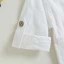 Karuedoo Toddler Baby Boy Clothes Cotton Linen Henley Shirts Button Down Long Sleeve Shirts Casual Pants Set (White)