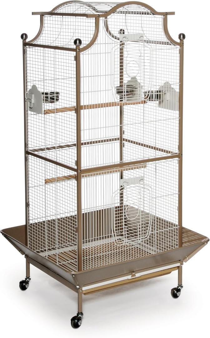 Prevue Pet Products Pagoda Cockatiel Cage, Coco and Cream, 24.0"L x 22.0"W x 58.5"H