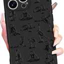 Toycamp for iPhone 16 Pro Max Case - Women Girls Skeleton Dance Cute Phone Cover Black Frosted Slim Fit Design Soft TPU Shockproof Protective Girly Case for iPhone 16 Pro Max 6.9 Inch