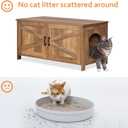 Homhedy 39.4" L Cat Litter Box Enclosure, Pet House with Barn Door,Wooden Cat Washroom Furniture,Fit Most of Litter Box, Rustic Walnut
