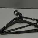 Amazon Basics Space Saving Plastic Clothes Hangers, Sturdy Closet Organizer for Shirts and Jackets, Adult Size, Black, 50-Pack