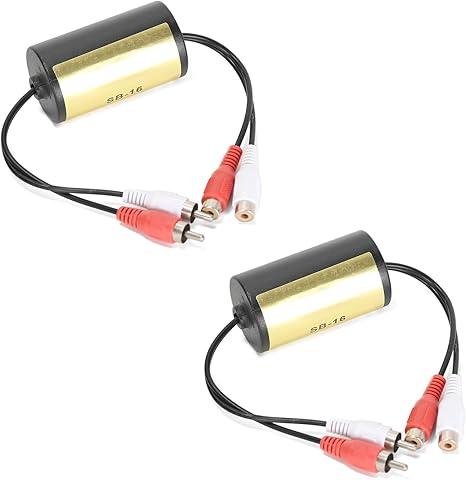 2pcs Audio Noise Reduction Filters RCA Dual Channel Male to Female for Car Audio and Home Audio System