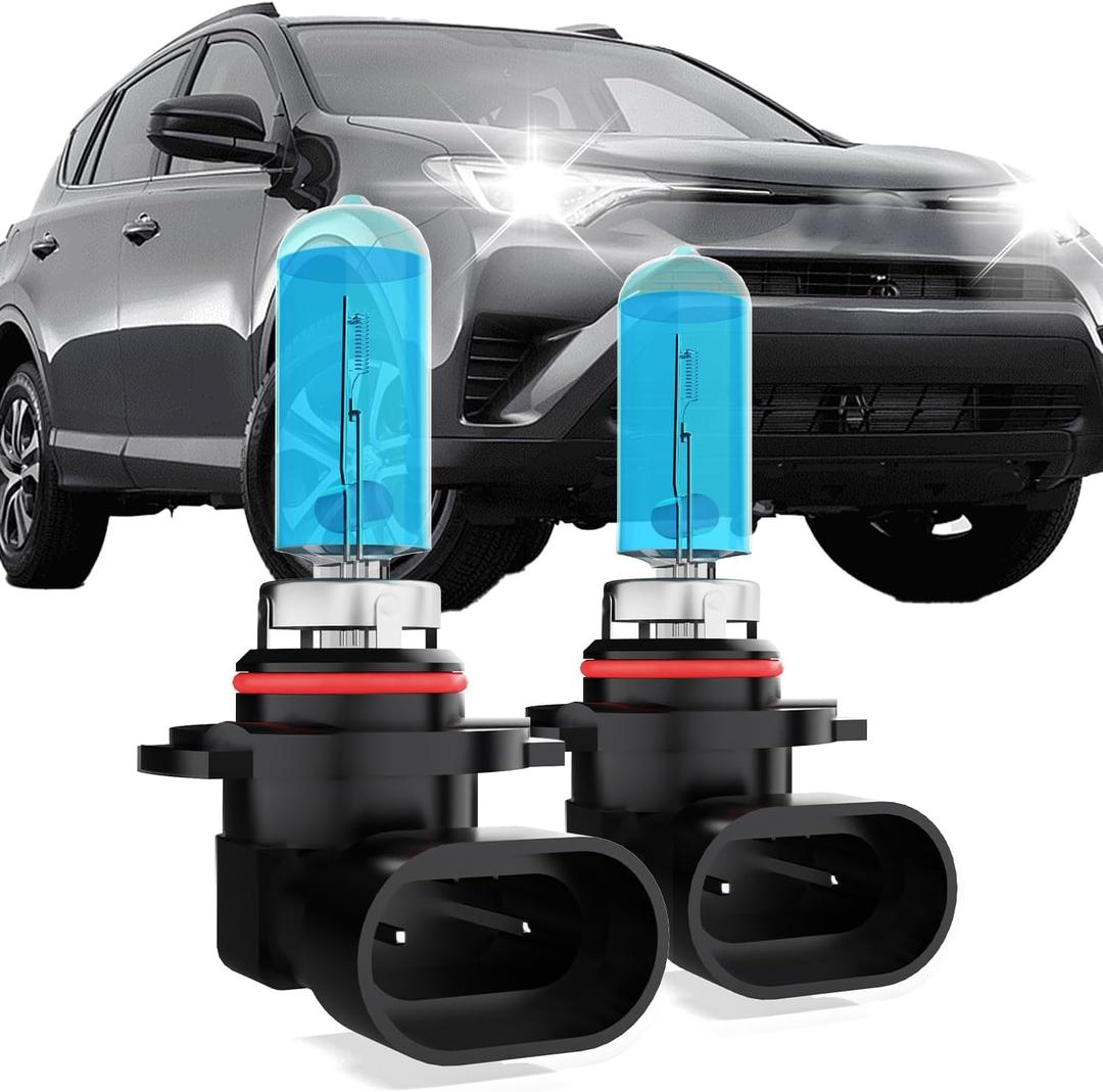 Halogen Headlight Bulbs Compatible with Toyota RAV4 2016-2018, 9012 High Low Beam Combo, 6000K White,Plug and Play, Pack of 2
