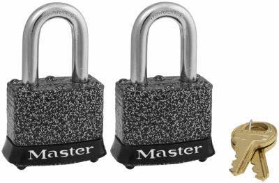 Master Lock 380T 1.5 in. Laminated Steel Padlock with Rustoleum Finish - 2 Pack