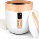 SereneLife Counter Towel Warmer Bucket - with Customized Fragrance for Spa and Bathroom, Luxury Heater, Auto Shut Off, Fits 1 Large Blanket, Bathrobe, PJs (Natural) (Wood)