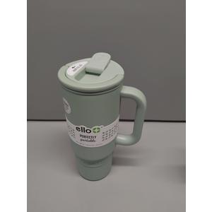 Ello Port 30oz Tumbler with Carry Loop & Integrated Handle | Vacuum Insulated Stainless Steel Reusable Water Bottle Travel Mug | Leak Proof Lid | Flexible Straw | BPA-Free | Dishwasher Safe | Sage