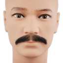 CliCling One Pair of Fake Beard Hand tied Human Hair Mustache for Men False Beards for Halloween Film Makeup Cosplay Party （Black)