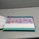 Wireless Keyboard and Mouse Set, Retro Typewriter 2.4GHz Full Size 104-Key Cute Colorful Keyboard with Number Pad Round Keycaps for Windows PC Laptop(Colorful Purple)