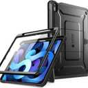 SUPCASE for iPad 11th Gen A16 Chip 11 Inch 2025 Case with Screen Protector (Unicorn Beetle Pro), [Built-in Stand & Pencil Holder] Heavy Duty Protective Cover for iPad 10th Gen 10.9 Inch 2022, Black