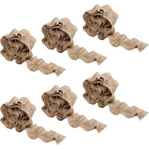 6 Rolls Burlap Garland 9 Ft Christmas Decorations Bulletin Board Border DIY Ruffled Trims for Boho Rustic Christmas Decor Classroom Farmhouse Brown