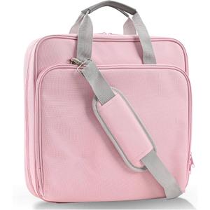 Famlife Zipper Binder with Strap - 2 Inch 3-Ring Trapper Keeper - 500-Sheet Pink Multi-Pocket Organizer Binder for School and Office