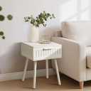 SUMGAR Farmhouse Nightstand Small White Modern Night Stand with Drawers Bedroom Bedside Table Nightstands Organiser Storage Simple Aesthetic Night Stands Side Table End Table for Small Space