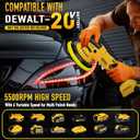 Brushless Cordless Buffer Polisher Compatible with Dewalt 20V Battery(Tool Only) - 15mm Dual Action | 10000RPM High Power | 6-Speed ControlPolisher with 6 Buffing Pads for Car Detailing Polishing