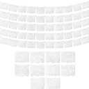 White Papel Picado Banner (5 Pack - 10 Plastic Flags per Banner) - White Mexican Banners for Parties and Weddings - Mexican Themed Party Decorations - Papel Picado Mexicano para Decoraciones
