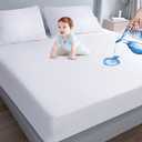 Moonsea Waterproof Mattress Protector Full Size,Mattress Cover Protector, Smooth Top Mattress Protector for Kids, Breathable Skin Friendly and Noiseless Fitted Sheet,Full Size,Polyester