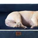 EHEYCIGA Orthopedic Dog Bed for Medium Dogs, Waterproof Memory Foam Medium Dog Beds with Sides, Non-Slip Bottom and Egg-Crate Foam Pet Couch Bed with Washable Removable Cover, Navy