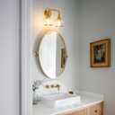 Gold Bathroom Light Fixtures 2-Lights Vanity Lights with Clear Glass Shade Bathroom Vanity Light 14 Inch Wall Sconces(Exclude E26 Bulb)