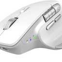 Wireless Bluetooth Mouse, Ergonomic Rechargeable Silent Mouse with Multi-Device, Adjustable DPI, Flying Scroll & Thumb Wheel, Bluetooth Mice for Laptop, Computer, Tablet, Smartphone (White)