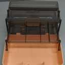 Pulseplay 3-Layer Plastic Storage Box with Handle Portable Folding Art Supply Organizer Multipurpose Case for Cosmetics,Jewelry,Sewing,Medicine,Nail,Hair Accessories