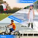 4 Pieces Kids Long Compression Leg Sleeve Full Length UV Protection for Boy Girl Youth Cycling Basketball Sports (Black, S/M)