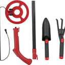 Metal Detector Pinpointer Finder Tool for Inspection Searching (Red Detector Rake Shovel)