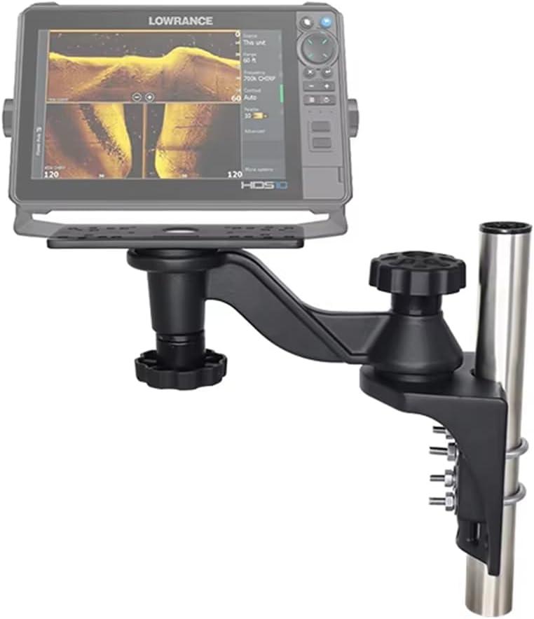 Strg Kayak Fish Finder Mount, 9.25" Long Arm Aluminum Fish Finder Swing Mount Boat Marine Electronics Mounts Compatible with Scotty Garmin Lowrance Humminbird and More Fish Finders