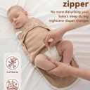Unnivoll Baby Swaddles for Newborns with Zipper, 100% Cotton Newborn Swaddle Sack, 3 Pack Baby Swaddles 0-3 Months Swaddle Sleep Sack for Newborn Baby Boy Girl Brown Sun