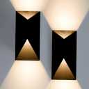 LED Outdoor Wall Lights, Modern Black Exterior Wall Light Fixtures, Dimmable 10W 3000K Up Down Patio Porch Lights Wall Mount Outdoor Sconces for House Yard Hallway(2-Pack)