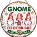 Merry Christmas Indoor Door Wall Hanging Decor,Gnome For The Holidays Hanging Plaque Sign For Xmas Front Door Indoor Porch Wall Decorations